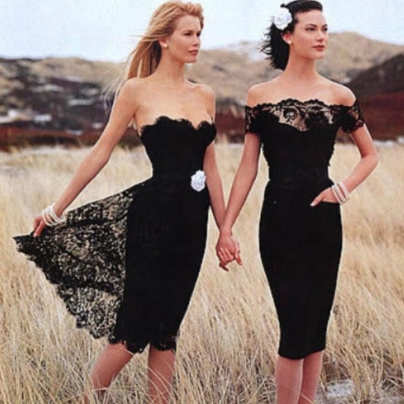 Chanel Vintage Fall 1995 Black Floral Lace Sweetheart Bustier Dress - Picture 2 of 10